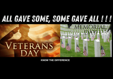 The Difference Between Veterans Day and Memorial Day